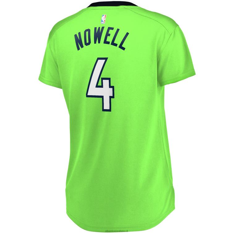 NBA 00F2L13442 Minnesota Timberwolves Jaylen Nowell maglia replica fast break verde