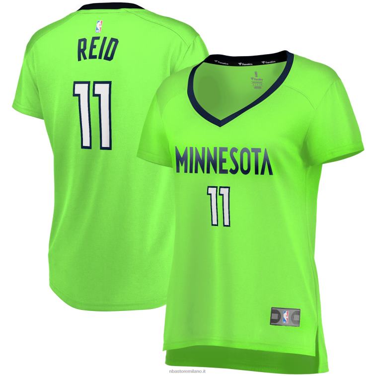 NBA 00F2L13465 maglia minnesota timberwolves naz reid replica fast break verde