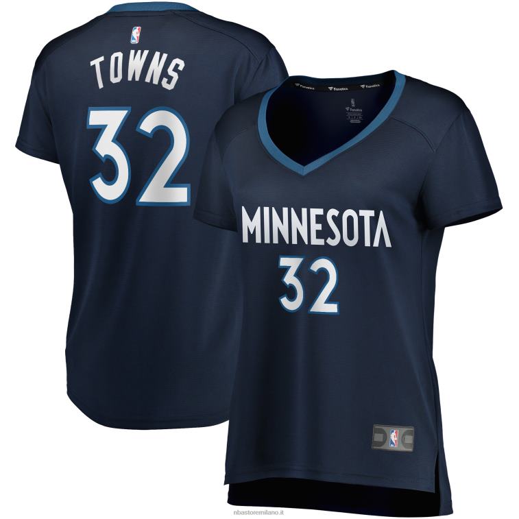 NBA 00F2L13624 Minnesota Timberwolves Karl-Anthony Town Navy replica maglia giocatore fast break