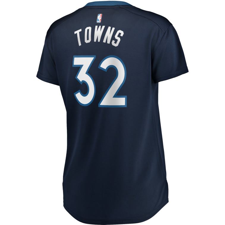 NBA 00F2L13624 Minnesota Timberwolves Karl-Anthony Town Navy replica maglia giocatore fast break