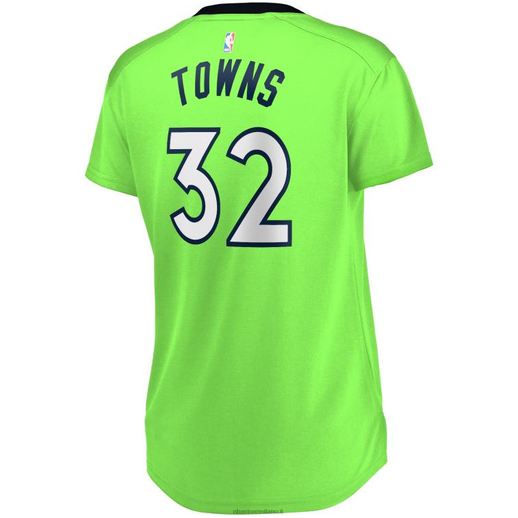 NBA 00F2L15205 Minnesota Timberwolves Karl-Anthony Town Replica maglia giocatore verde fast break