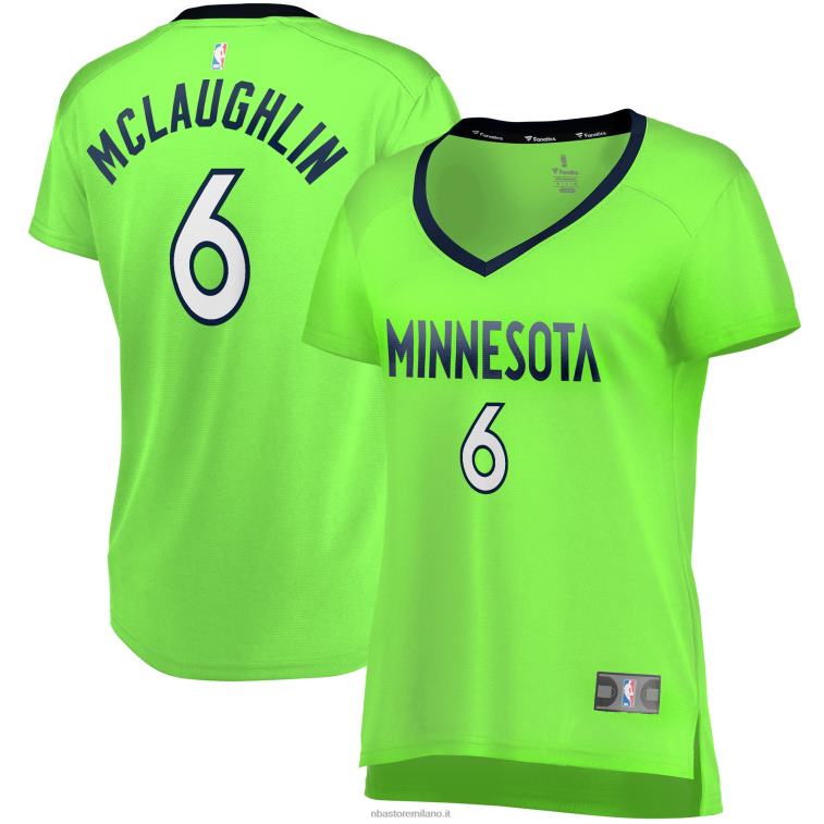 NBA 00F2L16501 minnesota timberwolves jordan mclaughlin maglia giocatore contropiede verde