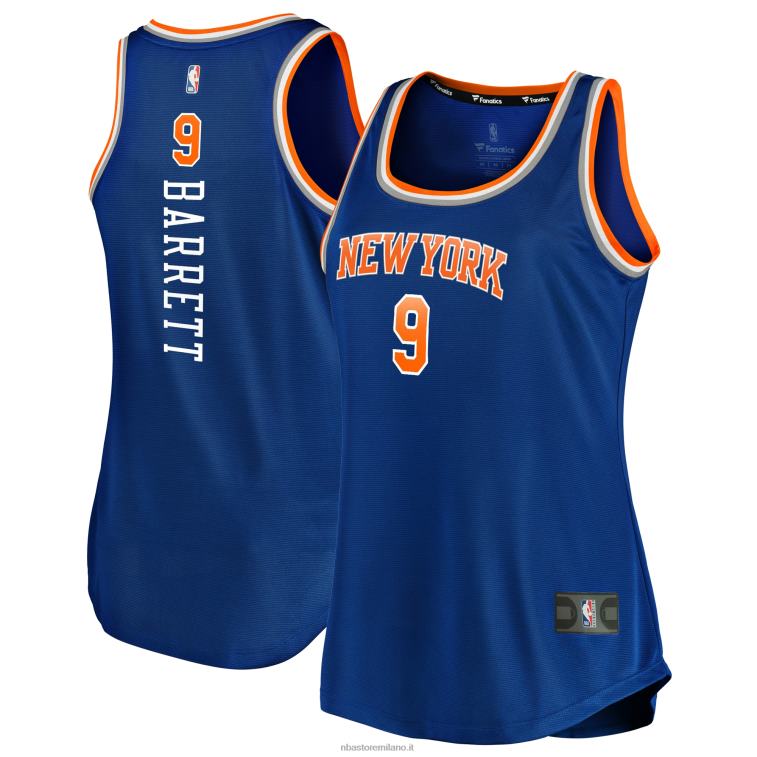 NBA 00F2L9776 New York Knicks rj barrett maglia da carro armato blu fast break team