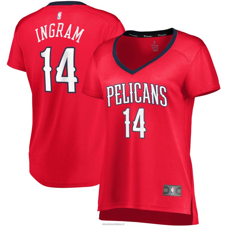 NBA 00F2L10453 Maglia New Orleans Pelicans Brandon Ingram Red Fast Break Replica