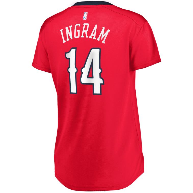 NBA 00F2L10453 Maglia New Orleans Pelicans Brandon Ingram Red Fast Break Replica