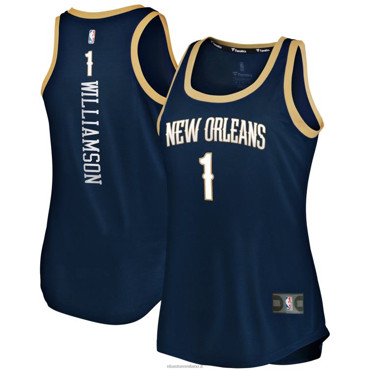 NBA 00F2L11428 new orleans pelicans zion williamson navy fast break squadra canotta maglia