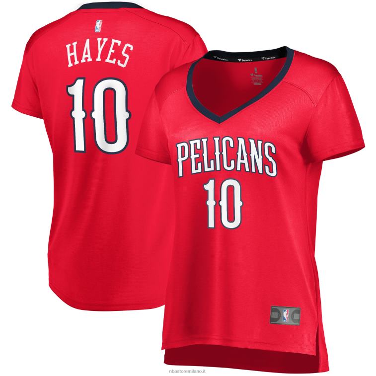 NBA 00F2L12119 new orleans pellicani jaxson hayes maglia replica fast break rossa