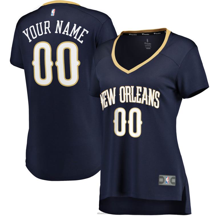 NBA 00F2L9017 maglia personalizzata new orleans pellicans navy fast break