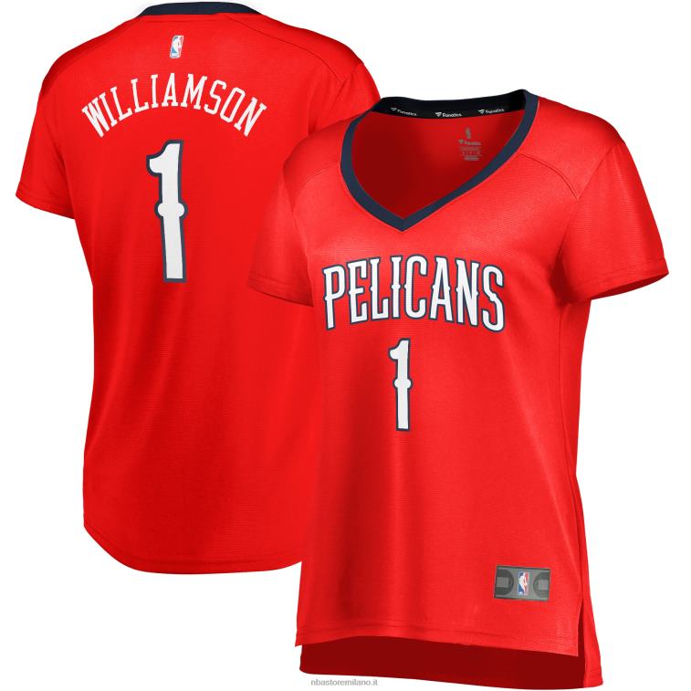 NBA 00F2L9357 New Orleans Pelicans Zion Williamson maglia replica fast break rossa