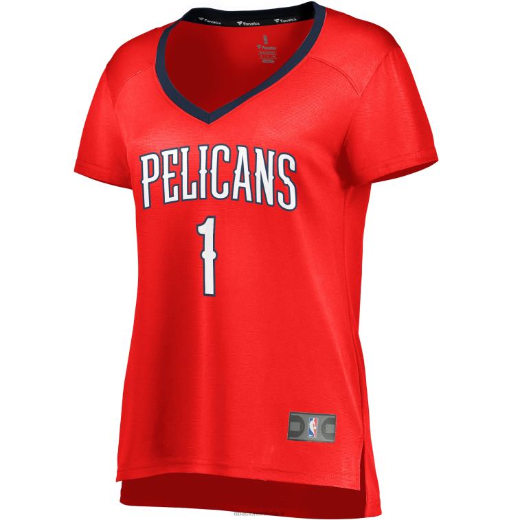 NBA 00F2L9357 New Orleans Pelicans Zion Williamson maglia replica fast break rossa
