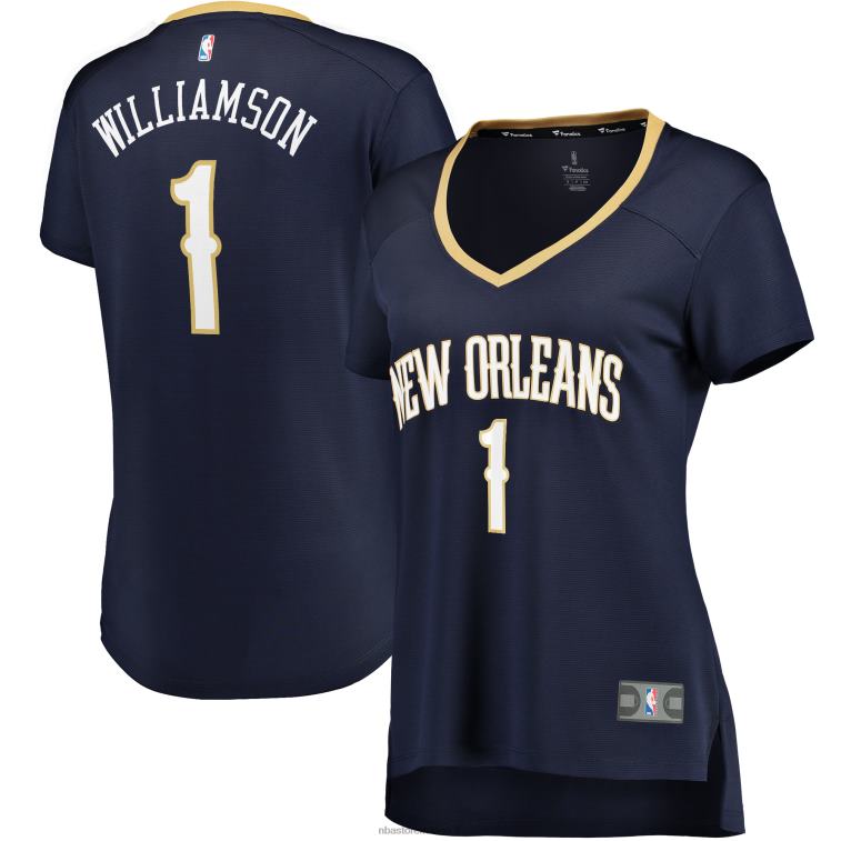 NBA 00F2L9775 maglia new orleans pellicans zion williamson navy replica fast break