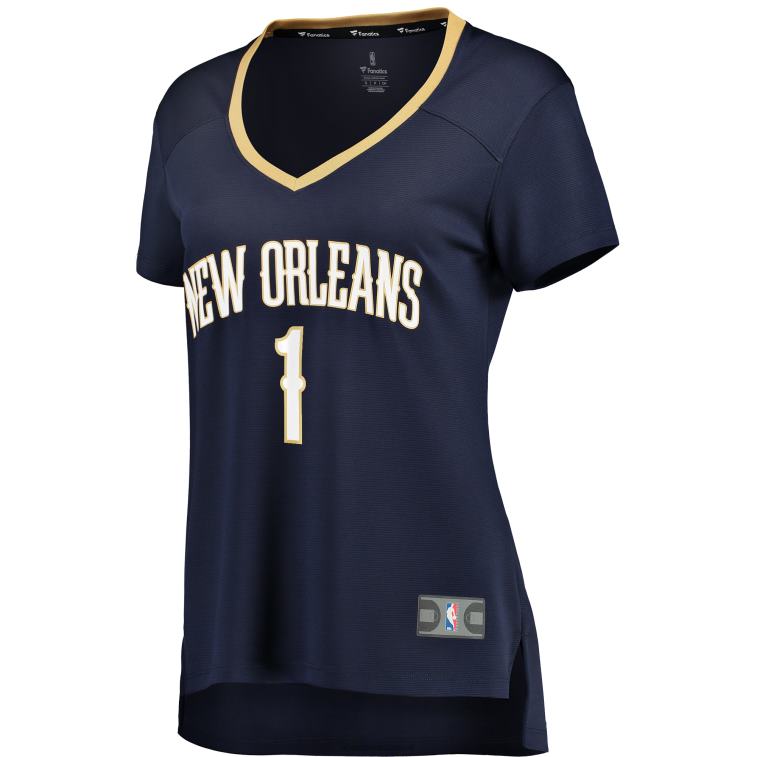 NBA 00F2L9775 maglia new orleans pellicans zion williamson navy replica fast break