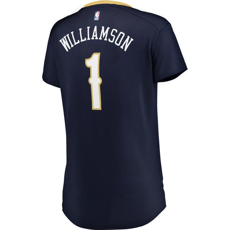 NBA 00F2L9775 maglia new orleans pellicans zion williamson navy replica fast break
