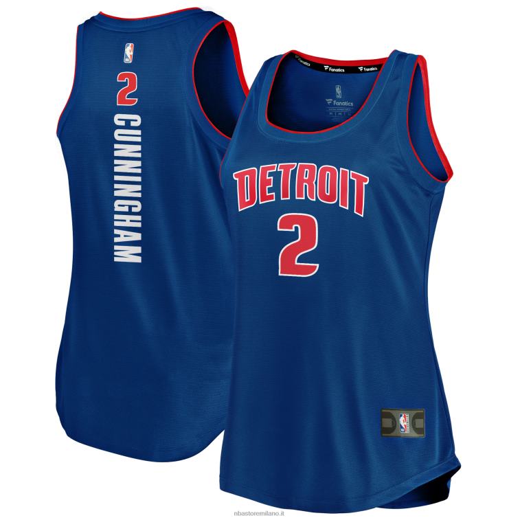NBA 00F2L9562 maglia serbatoio detroit pistons cade cunningham blu fast break