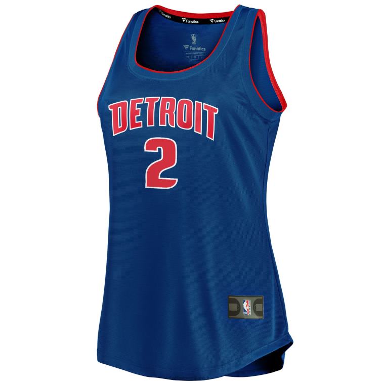 NBA 00F2L9562 maglia serbatoio detroit pistons cade cunningham blu fast break