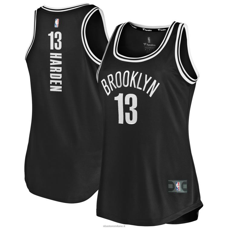 NBA 00F2L10316 brooklyn nets james harden maglia nera canotta fast break