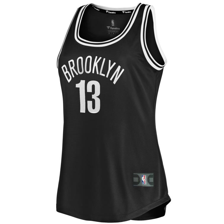 NBA 00F2L10316 brooklyn nets james harden maglia nera canotta fast break