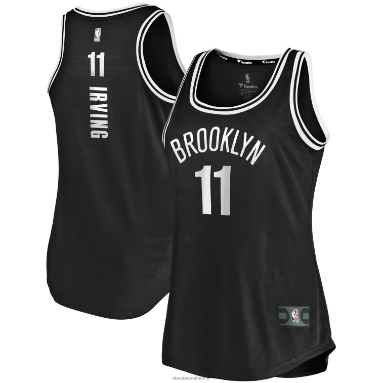 NBA 00F2L9866 brooklyn nets kyrie irving maglia nera canotta fast break
