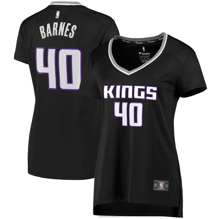 NBA 00F2L10379 sacramento kings harrison barnes maglia nera replica giocatore fast break