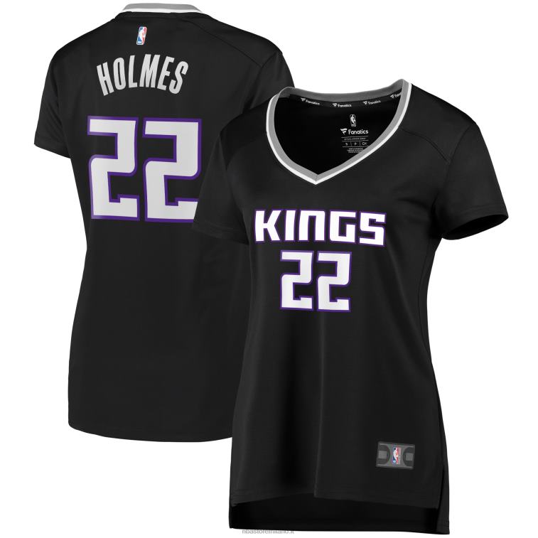 NBA 00F2L16064 sacramento kings richaun holmes maglia replica giocatore fast break nero