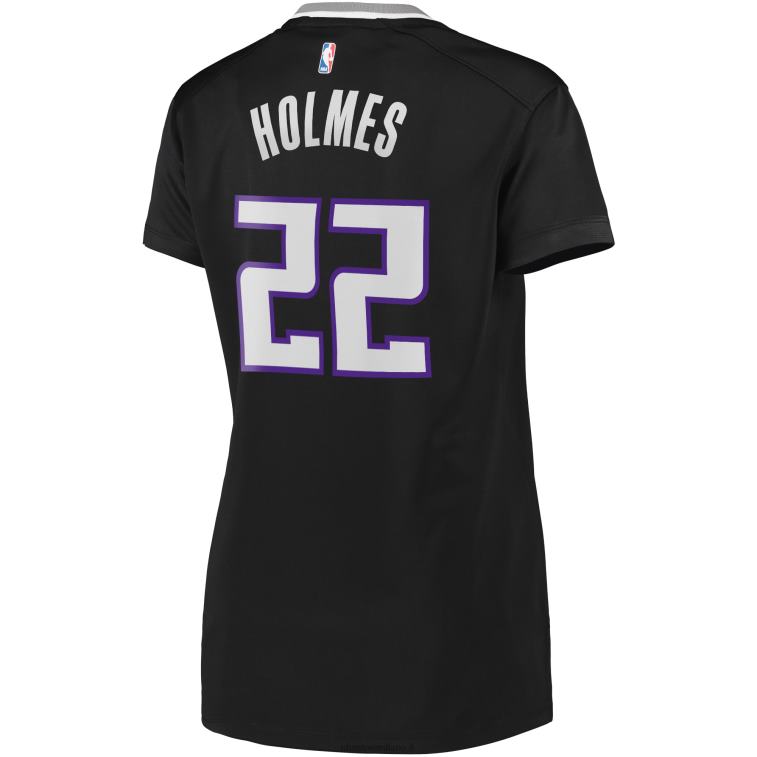 NBA 00F2L16064 sacramento kings richaun holmes maglia replica giocatore fast break nero