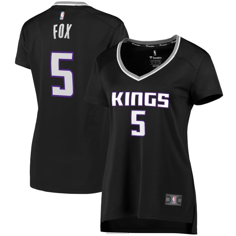 NBA 00F2L8941 sacramento kings de'aaron fox replica maglia giocatore fast break nero