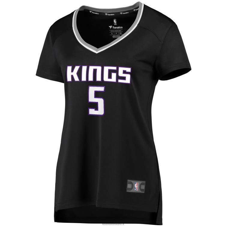 NBA 00F2L8941 sacramento kings de\'aaron fox replica maglia giocatore fast break nero