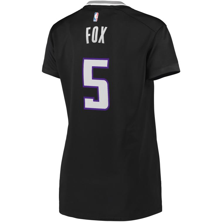 NBA 00F2L8941 sacramento kings de\'aaron fox replica maglia giocatore fast break nero