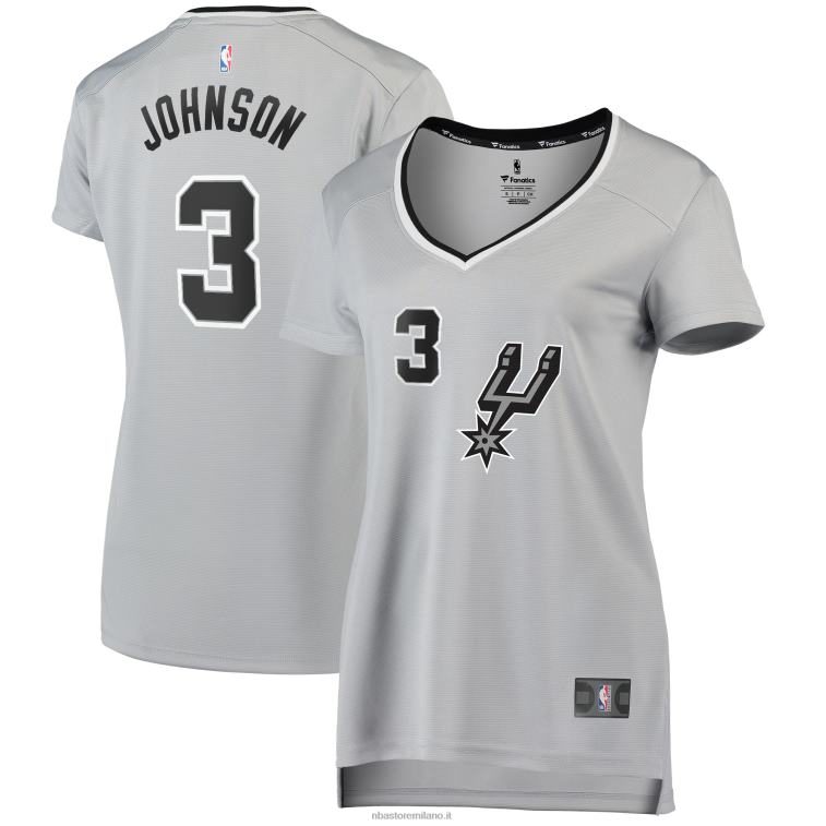 NBA 00F2L13693 maglia san antonio spurs keldon johnson silver replica fast break