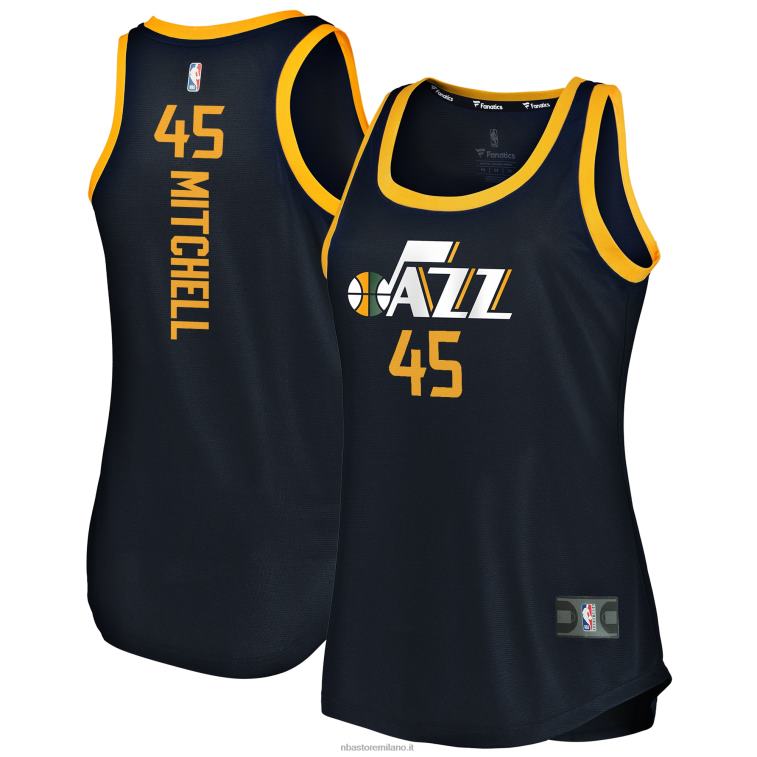 NBA 00F2L10027 utah jazz donovan mitchell navy fast break team canotta maglia