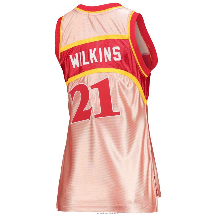NBA 00F2L12631 atlanta hawks dominique wilkins mitchell & ness rosa 75° anniversario oro rosa 1986 maglia swingman