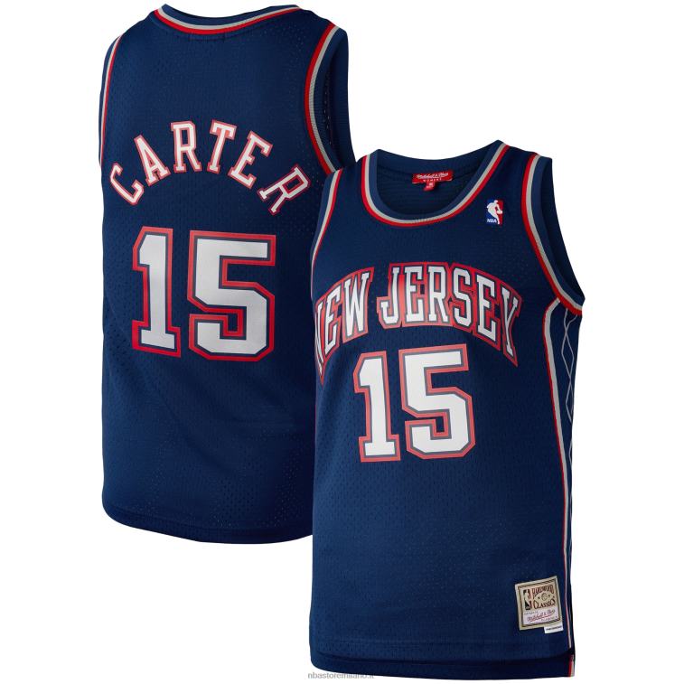 NBA 00F2L15297 new jersey nets vince carter mitchell & ness navy hardwood classics 2006 maglia swingman