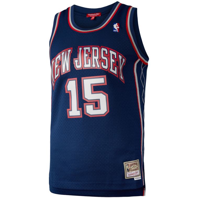 NBA 00F2L15297 new jersey nets vince carter mitchell & ness navy hardwood classics 2006 maglia swingman