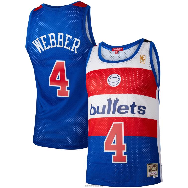 NBA 00F2L16666 pallottole di washington chris webber mitchell & ness blue hardwood classici maglia swingman