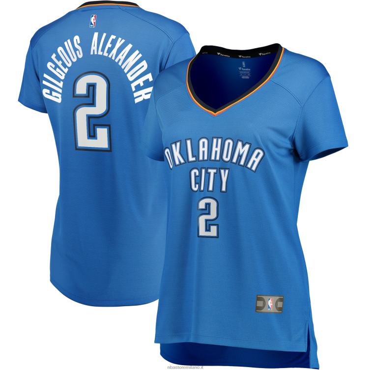 NBA 00F2L9816 oklahoma city thunder shai gilgeous-alexander maglia giocatore contropiede blu