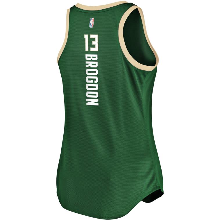 NBA 00F2L9821 milwaukee bucks malcolm brogdon maglia da serbatoio della squadra di fast break verde cacciatore