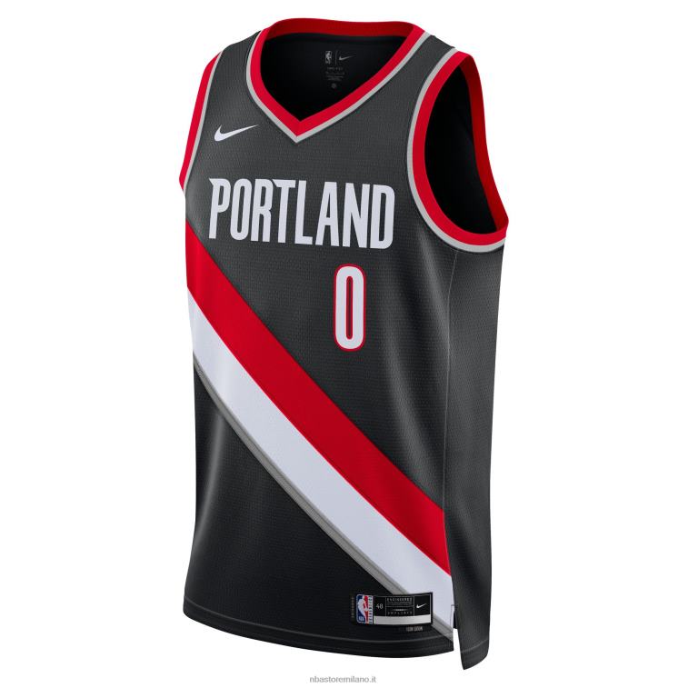 NBA 00F2L172 portland trail blazers damian lillard nike maglia swingman nera