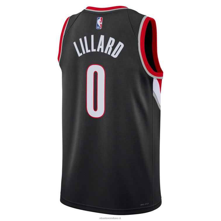 NBA 00F2L172 portland trail blazers damian lillard nike maglia swingman nera