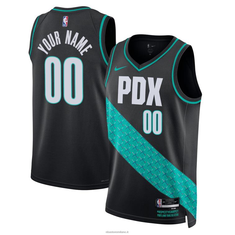NBA 00F2L341 portland trail blazer nike maglia nera swingman personalizzata