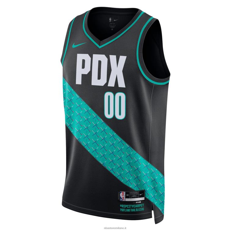 NBA 00F2L341 portland trail blazer nike maglia nera swingman personalizzata