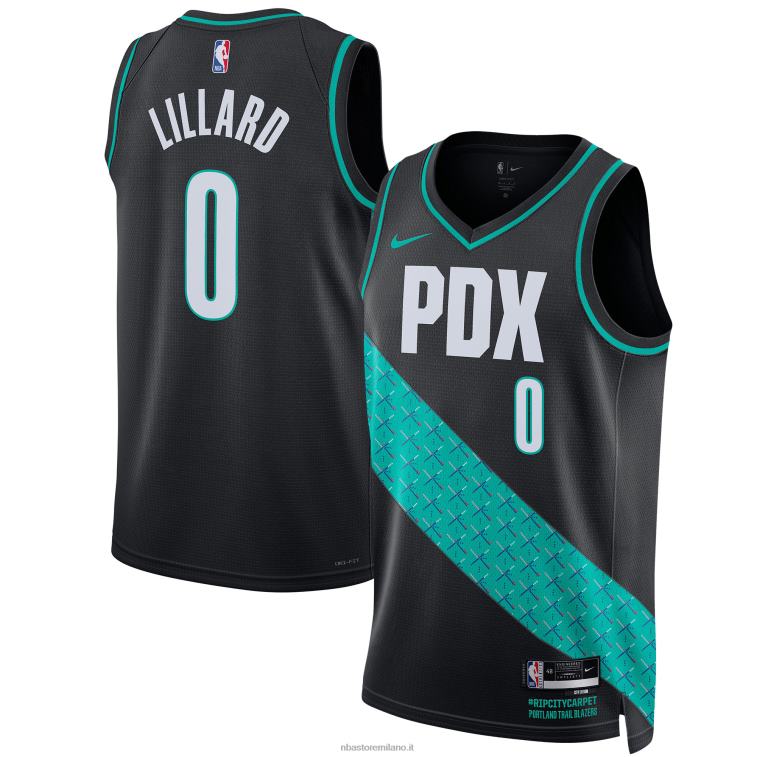 NBA 00F2L39 portland trail blazers damian lillard nike maglia swingman nera
