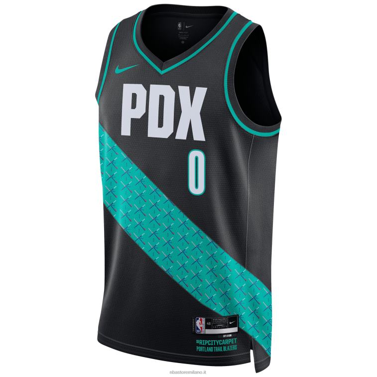 NBA 00F2L39 portland trail blazers damian lillard nike maglia swingman nera
