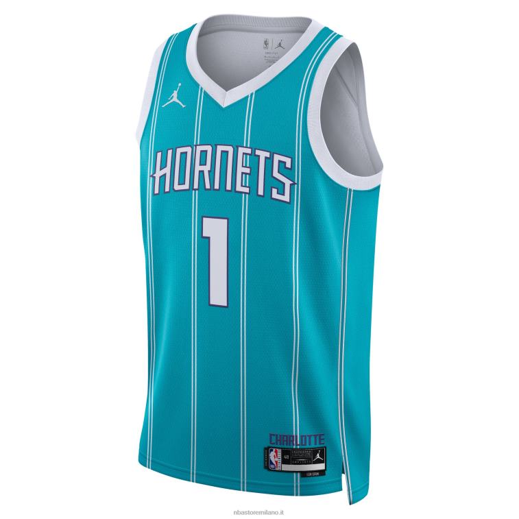 NBA 00F2L175 charlotte hornets lamelo palla marca jordan teal swingman jersey