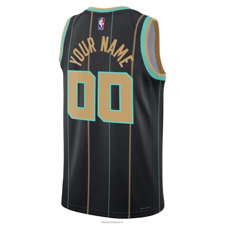 NBA 00F2L2776 charlotte hornets jordan marca maglia nera swingman personalizzata