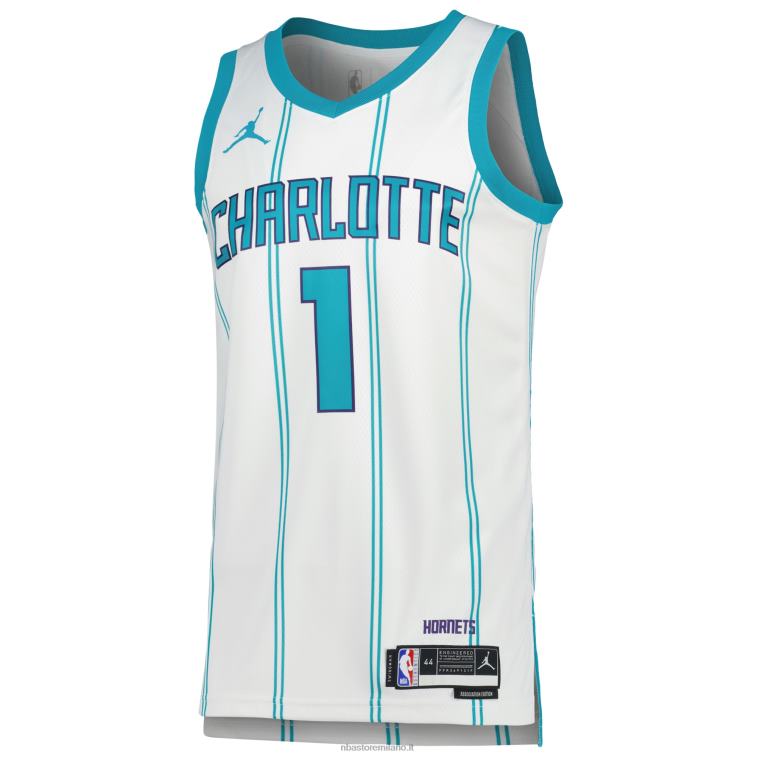 NBA 00F2L359 charlotte hornets lamelo palla jordan marca maglia swingman bianca