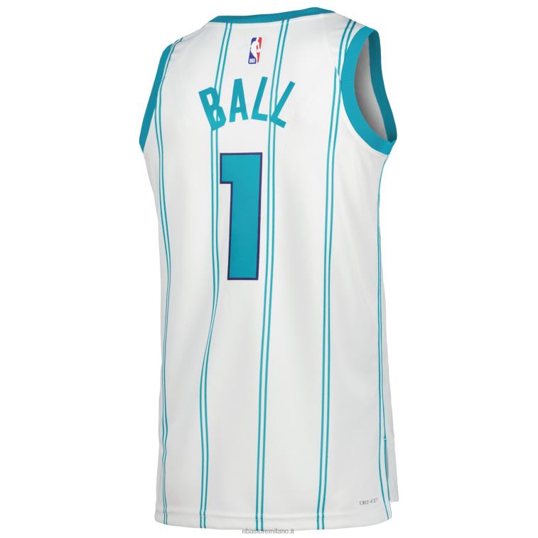 NBA 00F2L359 charlotte hornets lamelo palla jordan marca maglia swingman bianca