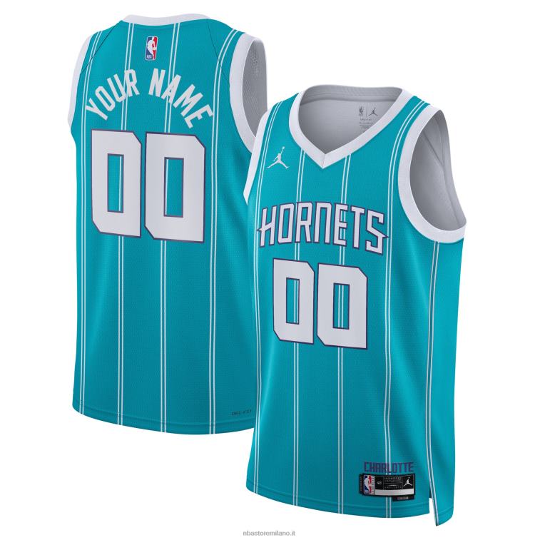 NBA 00F2L5327 charlotte hornets jordan marca teal swingman maglia personalizzata