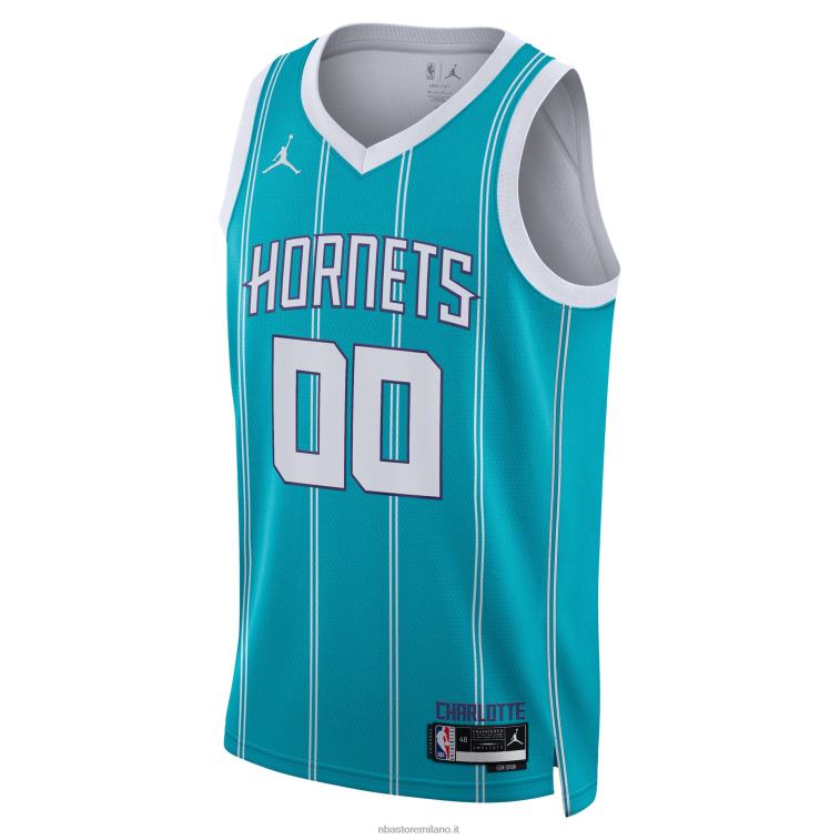 NBA 00F2L5327 charlotte hornets jordan marca teal swingman maglia personalizzata