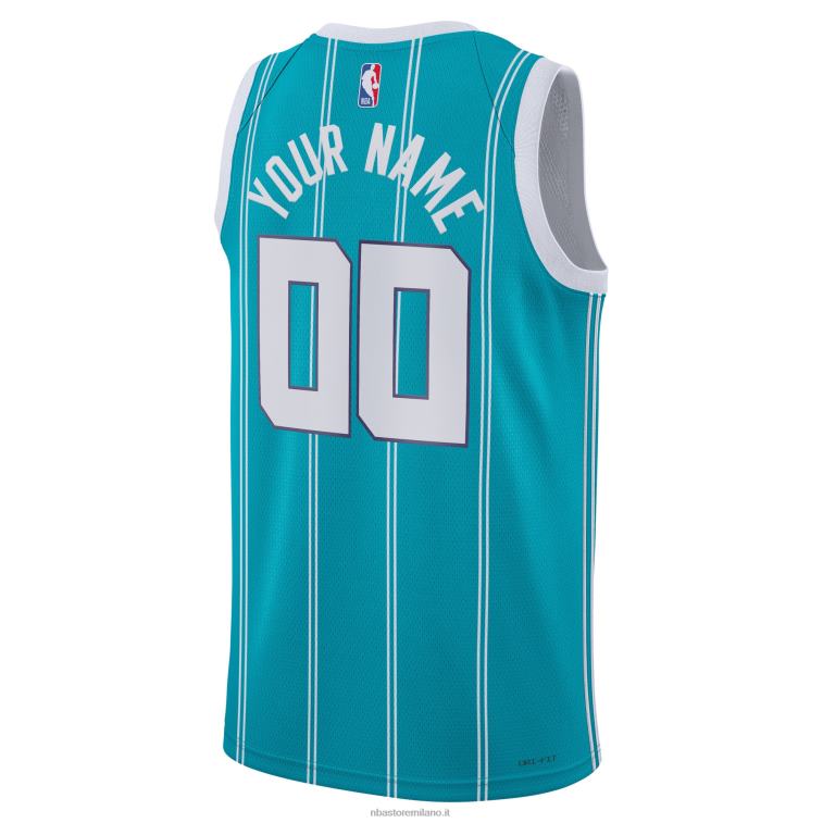 NBA 00F2L5327 charlotte hornets jordan marca teal swingman maglia personalizzata