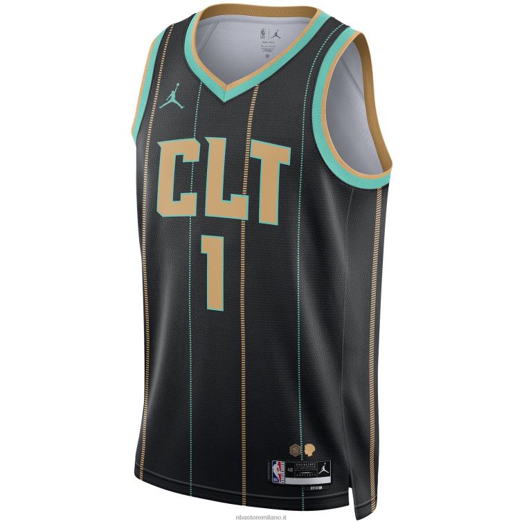 NBA 00F2L77 charlotte hornets lamelo palla jordan marca maglia swingman nera